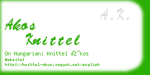 akos knittel business card